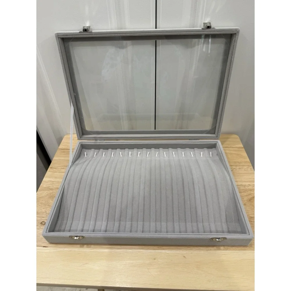 Bracelet Display Case Box Grey Gray Acrylic Top 15 Slots